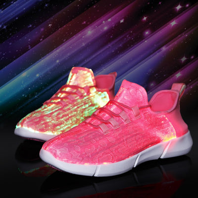 Summer Led Fiber Optic Shoes for Girls Boys Men Women USB Recharge Glowing Sneakers Man Light Up Shoes Sports Shoes