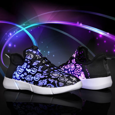 Summer Led Fiber Optic Shoes for Girls Boys Men Women USB Recharge Glowing Sneakers Man Light Up Shoes Sports Shoes