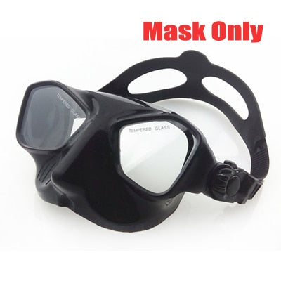 DEEPGEAR Top Scuba diving gears and snorkel equipment Black silicone diving mask Low profile spearfishing mask flexable snorkel