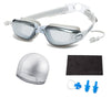 Swimming Goggles (Prescription 0-8.0 Diopters), Nearsighted Myopia swim goggles+Swimming cap+Nose Clip+Ear Plugs+Dry Cloth