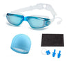 Swimming Goggles (Prescription 0-8.0 Diopters), Nearsighted Myopia swim goggles+Swimming cap+Nose Clip+Ear Plugs+Dry Cloth