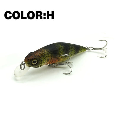 Mr.Charles CMC015 Fishing Lures 70mm/8.5g Shad , 0-0.8M Floating , Quality Professional Minnow Hard Bait 3D Eyes Crankbait