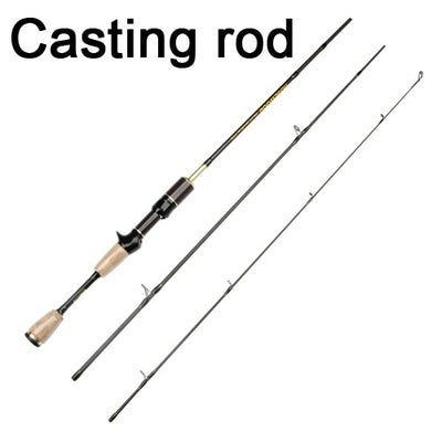 Spinpoler 1.8m Ul Fishing Rod Spinning Casting 3 Sections Travel Carbon Rod Lure 0.8-5g Baitcasting Spinning UL Fishing Rod