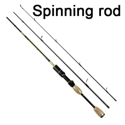 Spinpoler 1.8m Ul Fishing Rod Spinning Casting 3 Sections Travel Carbon Rod Lure 0.8-5g Baitcasting Spinning UL Fishing Rod