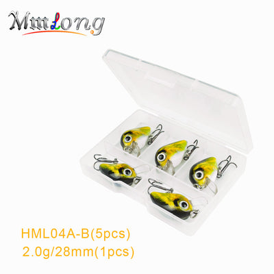 5pcs 2.8cm Bionic Fishing Lures Crankbait SMH04A 5 Color Lifelike Hard Fish Bait 1.9g Small  Fishing Lure Wobblers Tackle  pesca