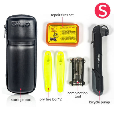 GIYO Bicycle Repair Tools Portable Bike Tire Repair Kits Bicycle Tool Pump Cycling Puncture Repair Tool Bag Bike Storage Bottle