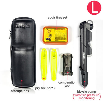 GIYO Bicycle Repair Tools Portable Bike Tire Repair Kits Bicycle Tool Pump Cycling Puncture Repair Tool Bag Bike Storage Bottle