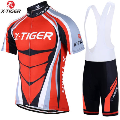 X-Tiger Flour Green Cycling Jerseys Set Mountain Bike Clothes Sportswear Racing Bicycle Cycling Clothing Maillot Ropa Ciclismo