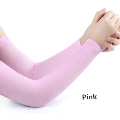 Men Pure Color Arm Sleeve Sport Running Cycling Golf Fishing Fingerless Arm Warmers Women Ciclismo Basketball Cuff Sleeves