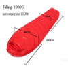 WINGACE Fill 1000G Goose down sleeping bag adult mummy ultralight hike winter tourist outdoor Equipment camping sleep bags