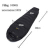 WINGACE Fill 1000G Goose down sleeping bag adult mummy ultralight hike winter tourist outdoor Equipment camping sleep bags