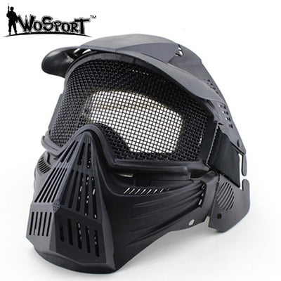 CS shooting Hunting Paintball Accessories Masks Ghost Tactical Outdoor Military CS Wargame Protection Shading Grid Face Mask