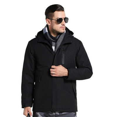 Men Women Winter USB Heating Thick Cotton Jacket Unisex Outdoor Waterproof Windbreaker Hiking Camping Trekking Climbing Coats