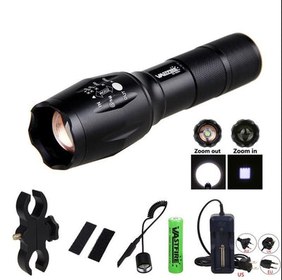 Green/Red/White Hunting Light 5000 Lumens Tactical Adjustable Focus Torch+Hunting Mount+18650 Battery Set+Remote Pressure Switch