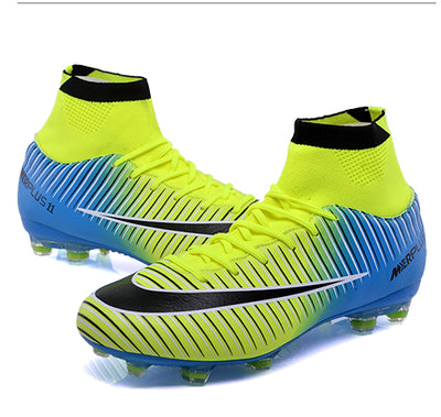 football shoes for men high cleats soccer  With Socks Professional Football Boot FOOTBALL WITH ANKLE BOOTS