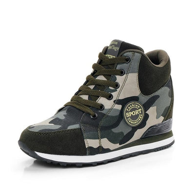 Autumn winter women shoes 2018 fashion increased camouflage ladies shoes high top casual canvas women sneakers tenis feminino