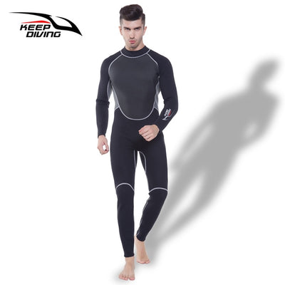 Genuine 3MM Neoprene Wetsuit One-Piece and Close Body Diving Suit for Men Scuba Dive Surfing Snorkeling Spearfishing Plus Size