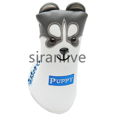 Lovely Husky Golf Driver Head Cover Cartoon Animal #1 #3 #5 #7 Woods PU Leather HeadCover Dustproof Covers