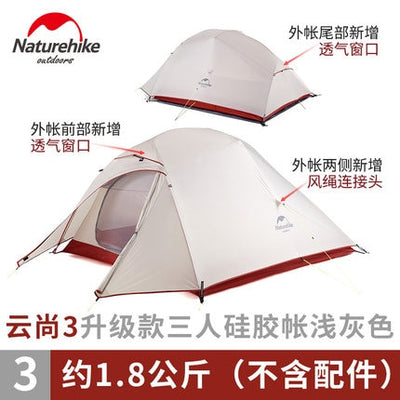 Naturehike Updated Cloud Up 2 Series 1 Person 2 Man 3-4 Person Ultralight Camping Tent Outdoor Winter Camp Equipment Nature Hike