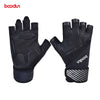 Men Women Gym Gloves Shockproof Bodybuilding Weight Lifting Gloves Crossfit Fitness Training Gloves with Lengthen Wrist Straps