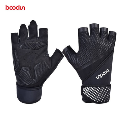 Men Women Gym Gloves Shockproof Bodybuilding Weight Lifting Gloves Crossfit Fitness Training Gloves with Lengthen Wrist Straps