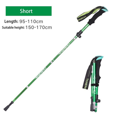 EVA Handle 4-Section Adjustable Walking Sticks Canes  Hiking Poles Trekking Poles Alpenstock for Outdoor Crutches 1PC SES0046