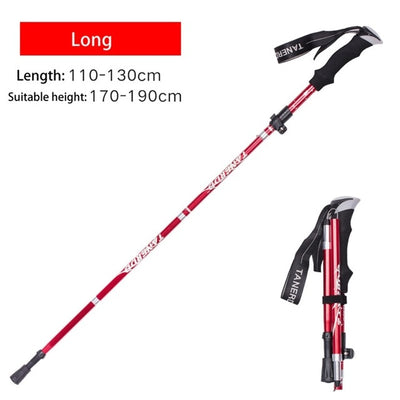 EVA Handle 4-Section Adjustable Walking Sticks Canes  Hiking Poles Trekking Poles Alpenstock for Outdoor Crutches 1PC SES0046