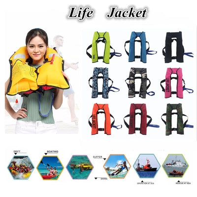 Swiming Life Vest Fishing Life Jacket 5 Sec Automatic Inflatable Top Rescue Vest 15kg Buoyancy kayak Women/man Life Jacket