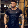 2019 GYM Sport Running Men T shirt Fitness Slim High Elasticity Breathable Quick Dry Bodybuilding Tight Mens Tshirt Men Tee Tops