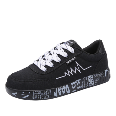 HZXINLIVE 2019 Fashion Women Vulcanized Shoes Sneakers Ladies Lace-up Casual Shoes Breathable Walking Canvas Shoes Graffiti Flat