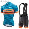 Phtxolue Cycling Clothing Men Set Bike Clothing Breathable Anti-UV Bicycle Wear/Short Sleeve Cycling Jersey Sets