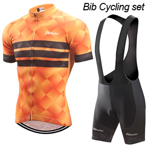 Phtxolue Cycling Clothing Men Set Bike Clothing Breathable Anti-UV Bicycle Wear/Short Sleeve Cycling Jersey Sets