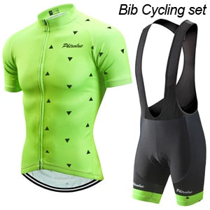 Phtxolue Cycling Clothing Men Set Bike Clothing Breathable Anti-UV Bicycle Wear/Short Sleeve Cycling Jersey Sets