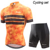 Phtxolue Cycling Clothing Men Set Bike Clothing Breathable Anti-UV Bicycle Wear/Short Sleeve Cycling Jersey Sets