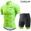 Phtxolue Cycling Clothing Men Set Bike Clothing Breathable Anti-UV Bicycle Wear/Short Sleeve Cycling Jersey Sets