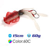 FSTK 15cm/20g/60g UV Glow Squid Soft Plastic Fishing Lure with lead insert  Glow squid lure squid fishing