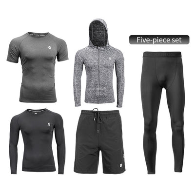 ROCKBROS Running Sets Gym Sportswear Suit Fitness T-shirt Shorts Sports Training Clothes Breathable Jogging Pants Men Sweatpants