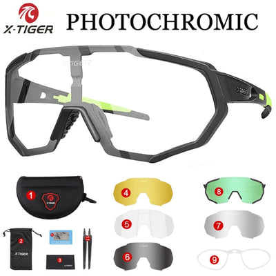 X-TIGER 2019 Polarized Photochromic Cycling Glasses Outdoor Sports MTB Bicycle Sunglasses Goggles Mountain Bike Cycling Eyewear