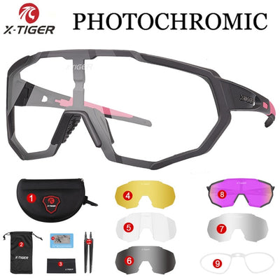 X-TIGER 2019 Polarized Photochromic Cycling Glasses Outdoor Sports MTB Bicycle Sunglasses Goggles Mountain Bike Cycling Eyewear