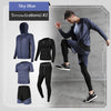 REXCHI 5 Pcs/Set Men's Tracksuit Gym Fitness Compression Sports Suit Clothes Running Jogging Sport Wear Exercise Workout Tights