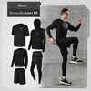 REXCHI 5 Pcs/Set Men's Tracksuit Gym Fitness Compression Sports Suit Clothes Running Jogging Sport Wear Exercise Workout Tights