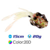 FSTK 15cm/20g/60g UV Glow Squid Soft Plastic Fishing Lure with lead insert  Glow squid lure squid fishing