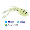 FSTK 15cm/20g/60g UV Glow Squid Soft Plastic Fishing Lure with lead insert  Glow squid lure squid fishing