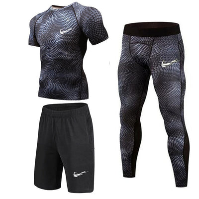 New Compression Men's Sport Suits Quick Dry Running sets Clothes Sports Joggers Training Gym Fitness Tracksuits Running 3Pcs/Set