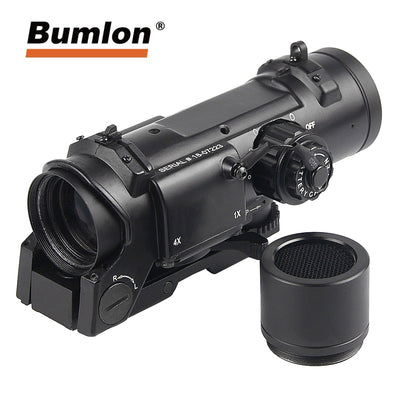 Quick Detachable Tactical 1x-4x Fixed Dual Role Optic Rifle Magnificate Scope Fit 20mm Weaver Picatinny Rail Hunting For Airsoft