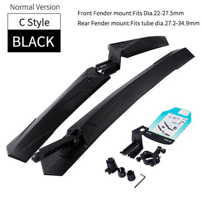 WEST BIKING Quick Release Mountain Bike Fenders 2PCS Front Rear Cycling Bike Mudguard Wing 24 26 27.5 29 inch MTB Bicycle Fender