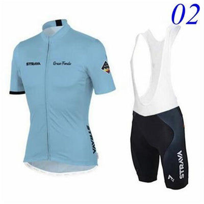 Pro STRAVA Bicycle Racing Team Short Sleeve Maillot Ciclismo Men's Cycling Jersey Kits Summer breathable Cycling Clothing Sets