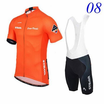 Pro STRAVA Bicycle Racing Team Short Sleeve Maillot Ciclismo Men's Cycling Jersey Kits Summer breathable Cycling Clothing Sets