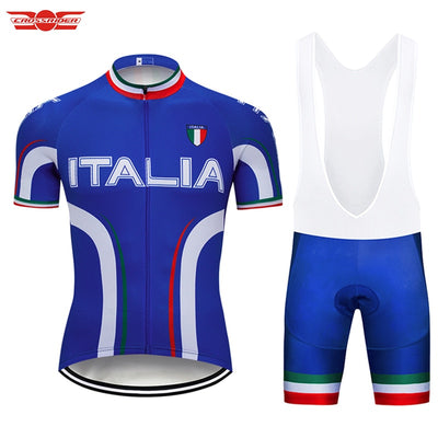 Crossrider 2019 Team ITALIA Cycling Jersey Pants Set MTB Bike Clothing Ropa Ciclismo Breathable Bike Wear Short Maillot Culotte