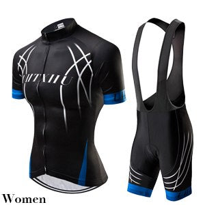 Uhtxhu Women Cycling Set Summer Mountain Bike Clothing MTB Bicycle Wear Clothes Maillot Ropa Ciclismo Cycling Jersey Sets